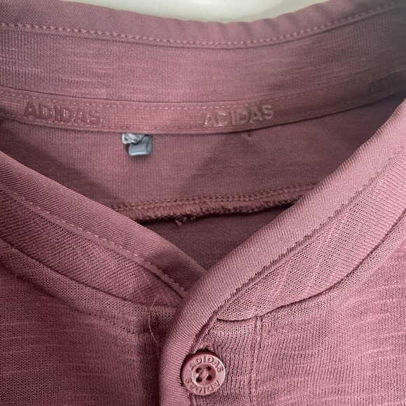 Adidas Size M Men's Golf Pullover Henley Long Sleeve Button Embroidered Logo - Picture 4 of 12